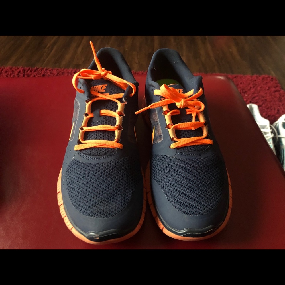 Orange and Blue Nike Flywire Sneakers